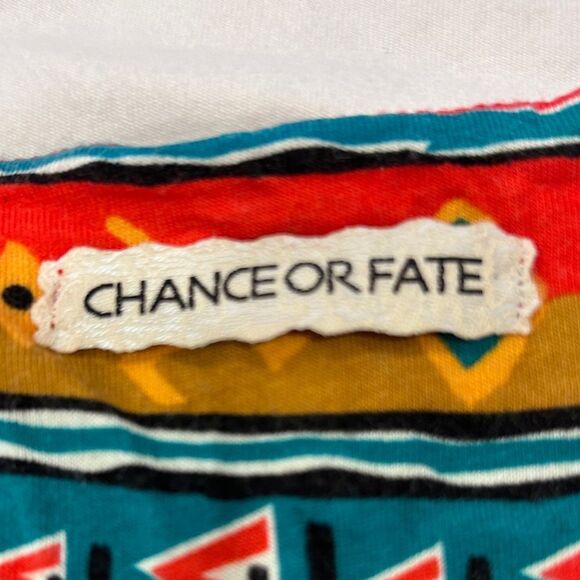 Chance or Fate Dry Goods Boho Beaded Tribal Design Sleeveless Tunic Top Large - Picture 4 of 11